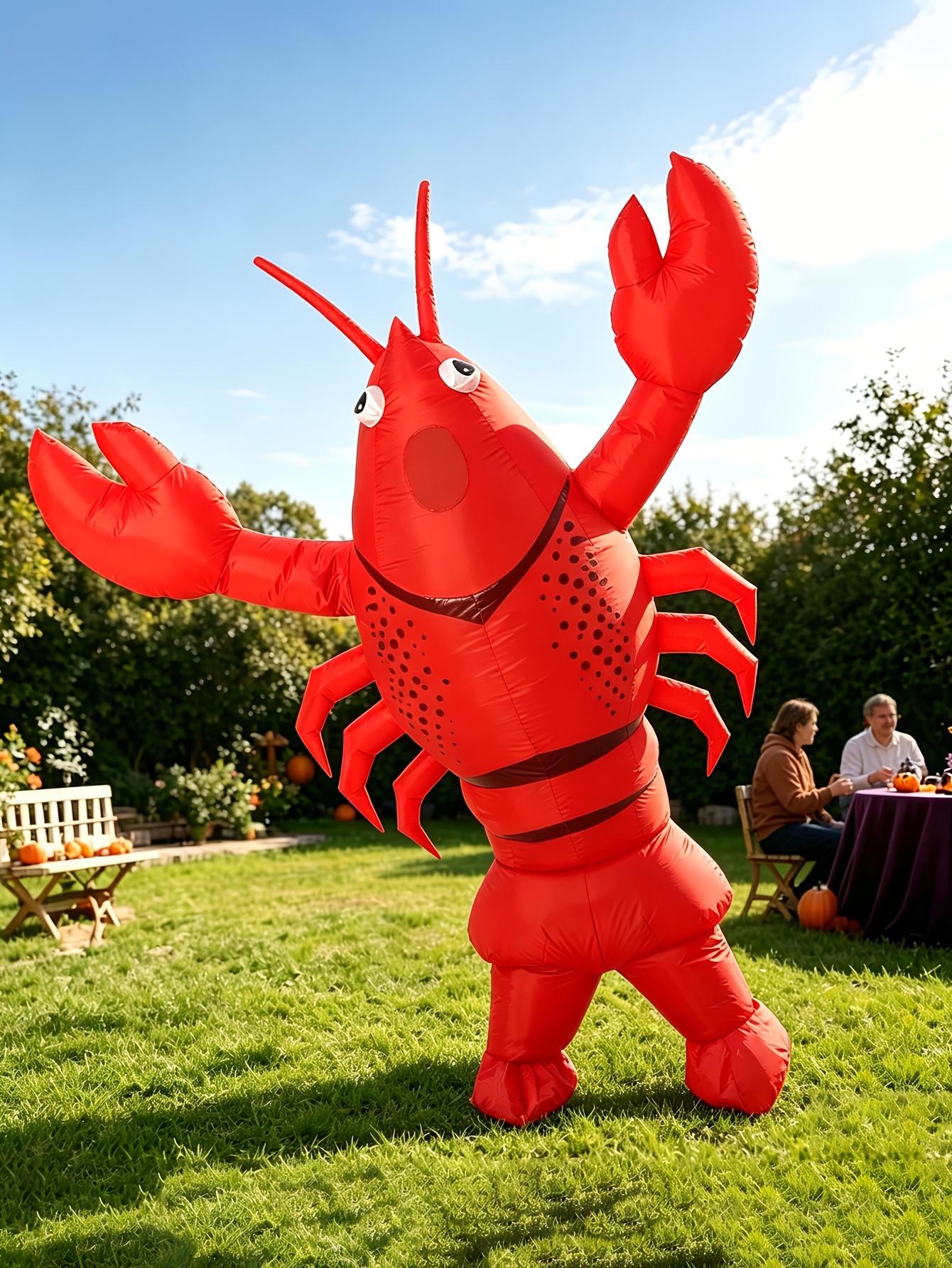 Red Lobster-Shaped Inflatable Costume for Adults, Halloween